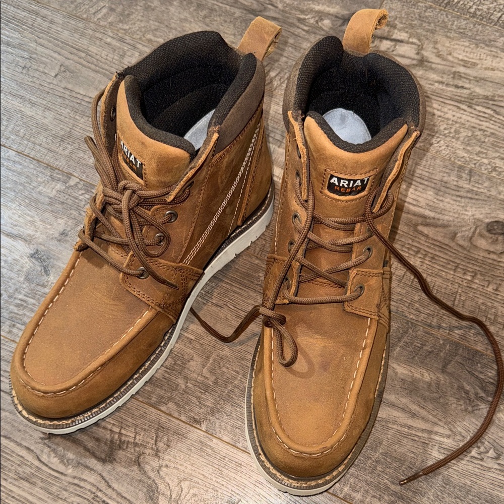 Ariat Women’s Rebar Wedge Moc Toe Waterproof Work Boot Size 8W